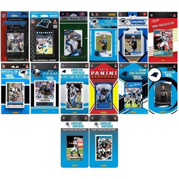 Williams & Son Saw & Supply C&I Collectables PANTHERS1418TS NFL Carolina Panthers 14 Different Licensed Trading Card Team Sets PANTHERS1418TS